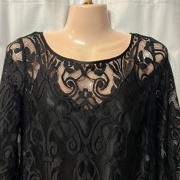 Gorgeous black lace over silk dress 2 in 1 combo Size: S/M - Picture 2 of 12